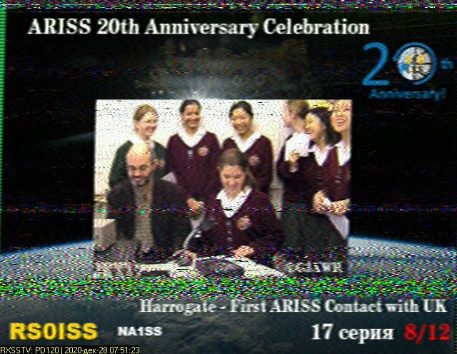 SSTV c МКС, 0750 msk. В рамках эксперимента «О Гагарине из космоса». К 20-летию ARISS
