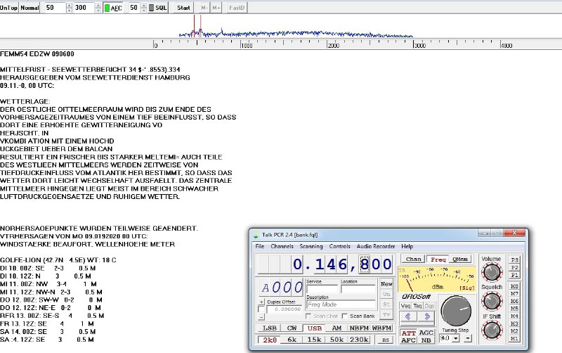 DDR47 FAX HAMBURG 147.3 kHZ USB 1745 UTC, хорошее прохождение на ДВ