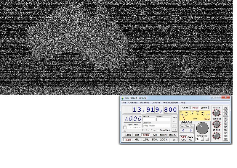 13920 khz usb, 1140utc, Weather Fax VMC, Австралия. Сигнал 3 бала но очертания на карте видно., В это же время принимаются слабо факсы на 13550.5 ZKLF Новая Зеландия и 13510 Галифакс Канада