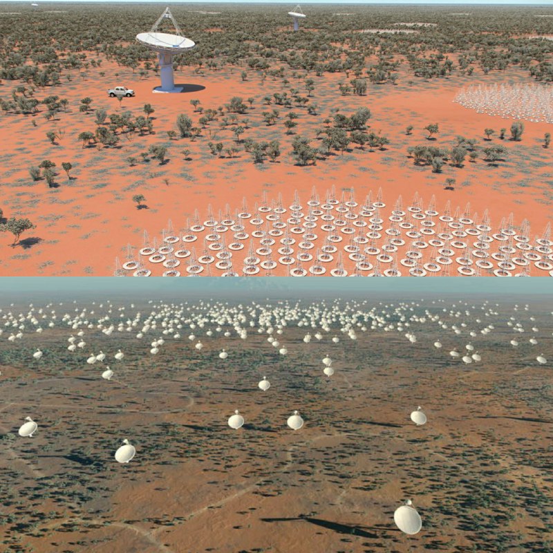 Square Kilometre Array  ,проект SKA, начнет строительство в 2021г ! Антенные поля площадью 1 кв/км, SKA разместят на двух континентах южного полушария