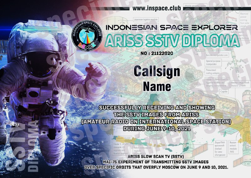 MAI-75 - INSPACE - ARISS SSTV Diploma